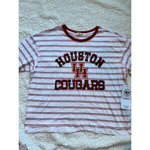 '47 Houston Cougars Women's Striped T-Shirt Size‎ Large #358